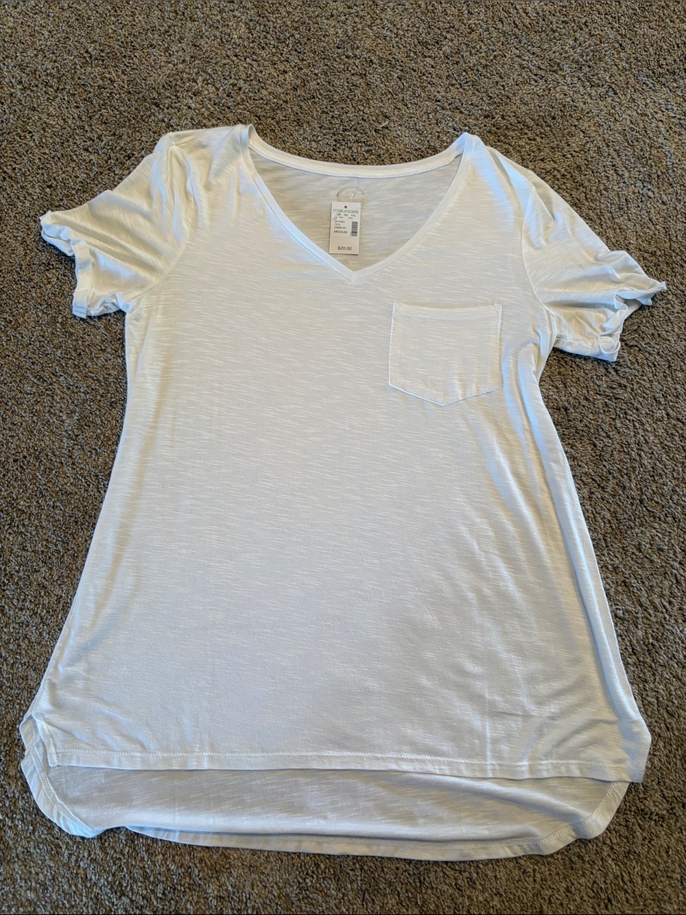 Maurice's 24/7 Women's White V-Neck Pocket Tee - Casual Short Sleeve